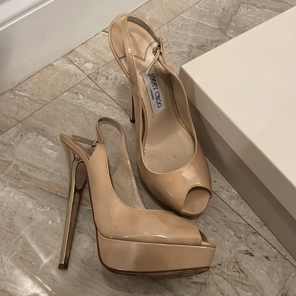 Jimmy Choo Nude with golden heel